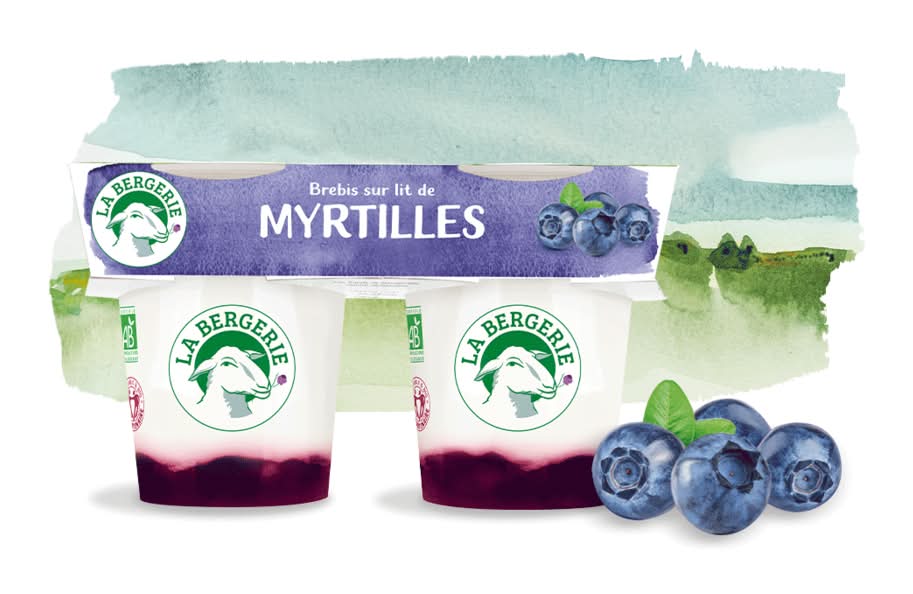 La Bergerie - Yaourt au lait de brebis aux myrtilles bio (2 x 125g)