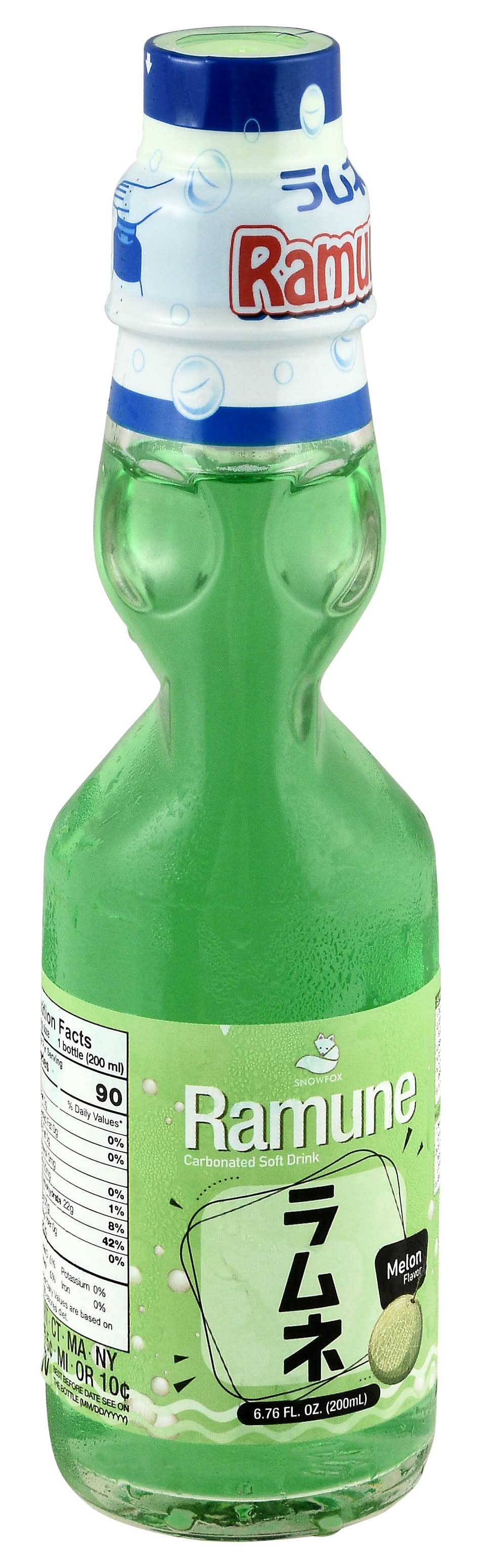 Safeway - Snowfox Ramune Carbonated Soft Drink, Melon (6.76 fl oz