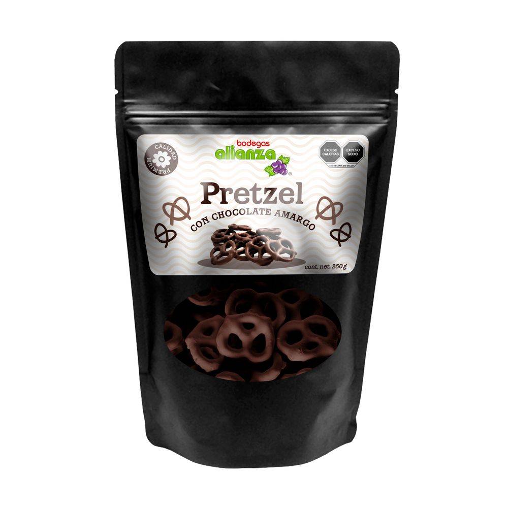 Pretzel Alianza Con Chocolate Amargo 250 grs