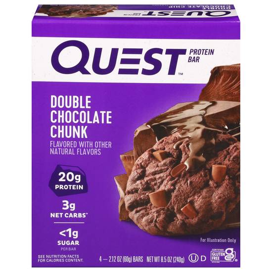 Quest Double Chocolate Chunk Flavor Protein Bars (4 ct)