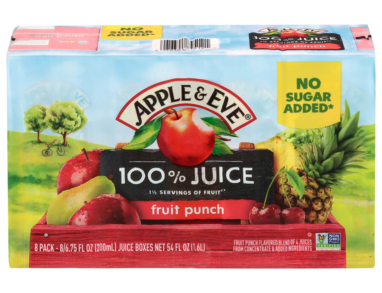 Apple & Eve No Added Sugar Juice, Fruit Punch (8 x 6.75 fl oz)