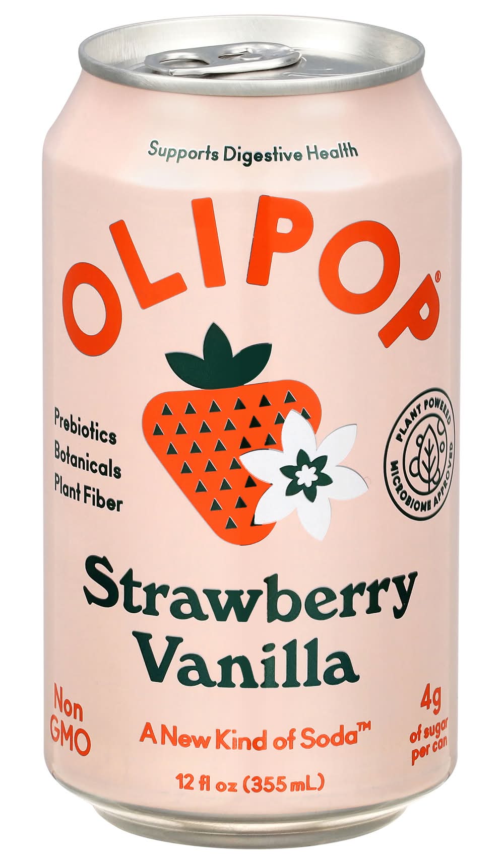 Olipop A New Kind Of Soda For Supportive Digestive Health, Strawberry -Vanilla (12 fl oz)