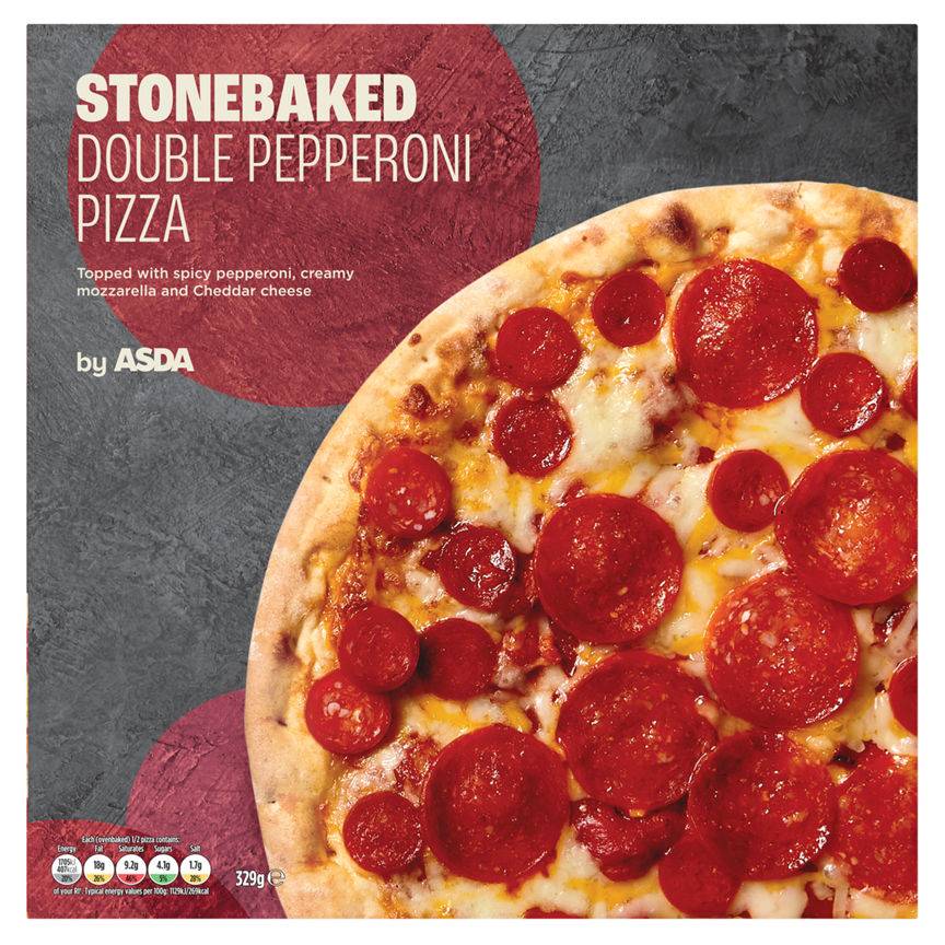 Asda Stonebaked Double Pepperoni Pizza 329g