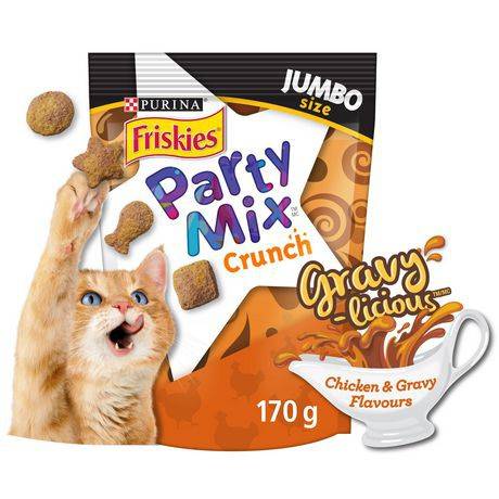 Friskies Party Mix Gravylicious Crunch Chicken & Gravy Cat Treats (170 g)
