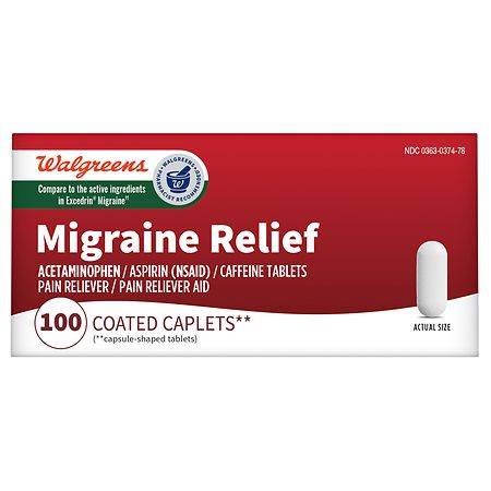 Walgreens Migraine Relief, Acetaminophen, Aspirin (nsaid) and Caffeine Tablets