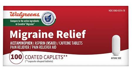 Walgreens Migraine Relief Acetaminophen Tablets (100 ct)