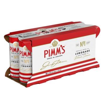 Pimm's No1 and Lemonade Ready To Drink Premix (10 ct, 250ml)