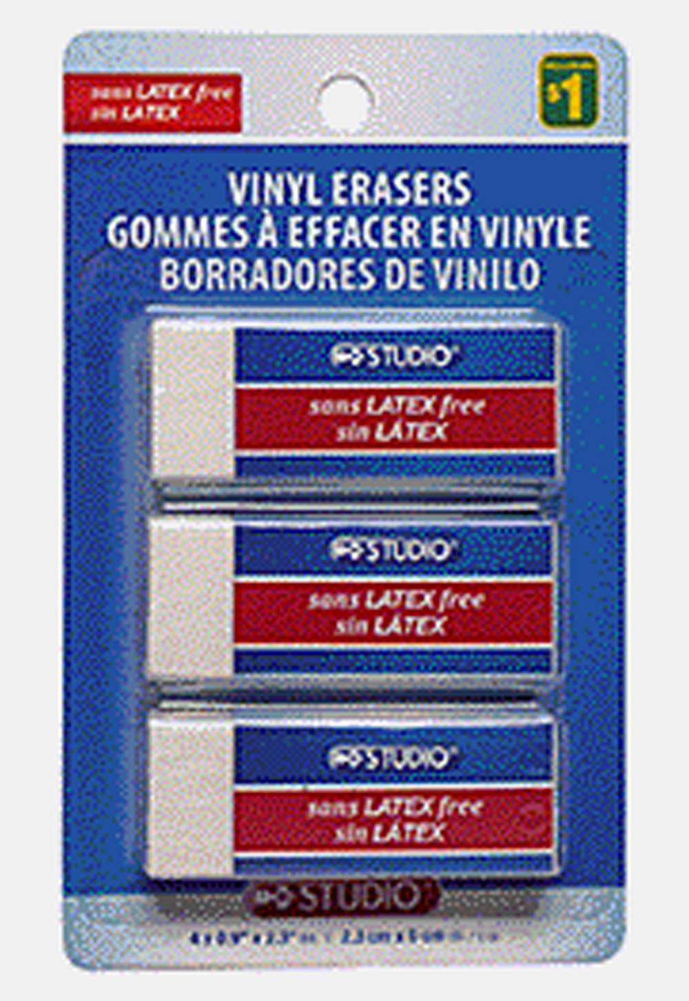 Studio Vinyl Erasers, 2.3x6 cm (3 ct)