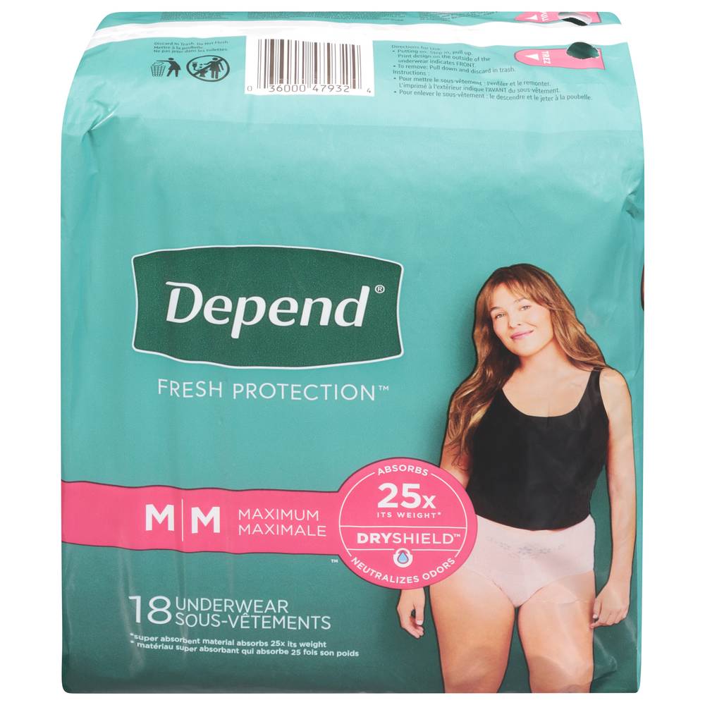 Depend Maximum Absorbency Women Underwear (18 ct)