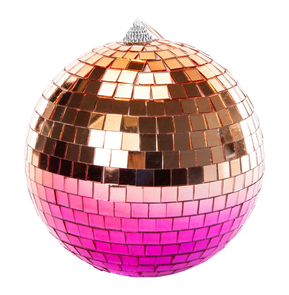 Ombre Disco Ball 6in Pink