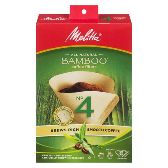 Melitta No. 4 Bamboo Coffee Filter (80 units)