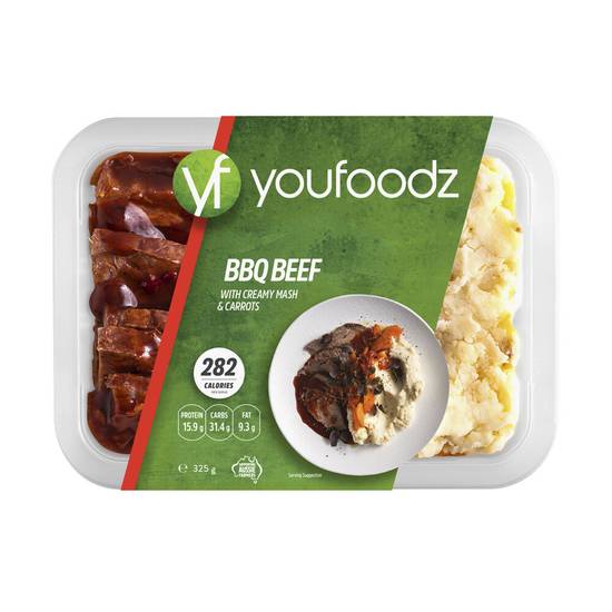 Youfoodz Slow Cooked BBQ Beef And Mash Meal 326g