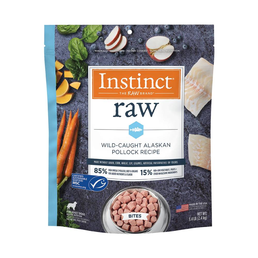 INSTINCT Raw Frozen Bites Dog Food (wild-caught alaskan pollock)