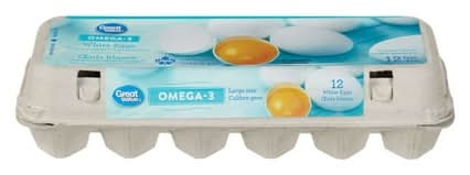 Great Value Omega-3 White Eggs, L (500 g, 12 ct)
