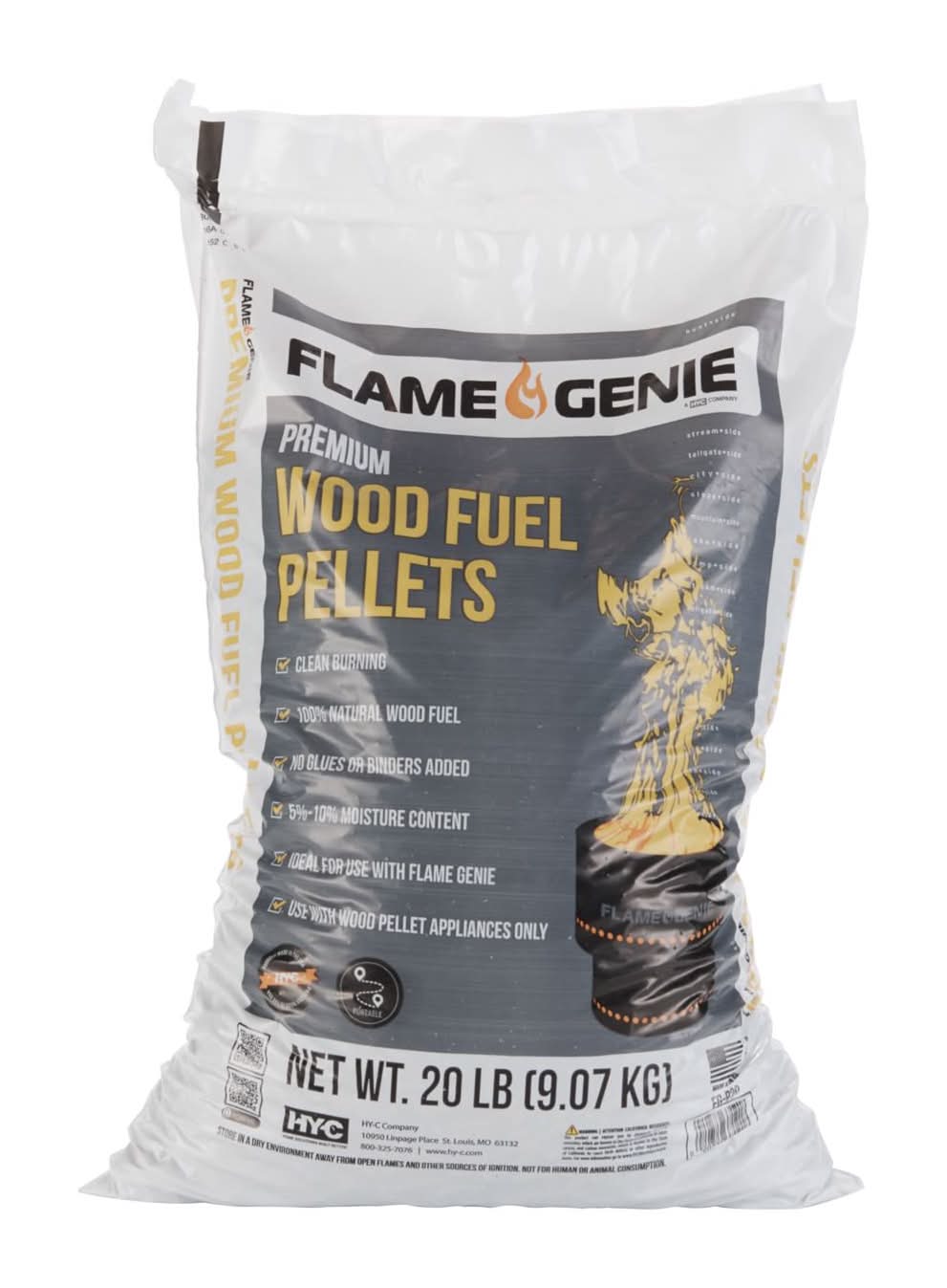 Flame Genie Premium Hardwood Wood Pellet Fuel 20 Lb