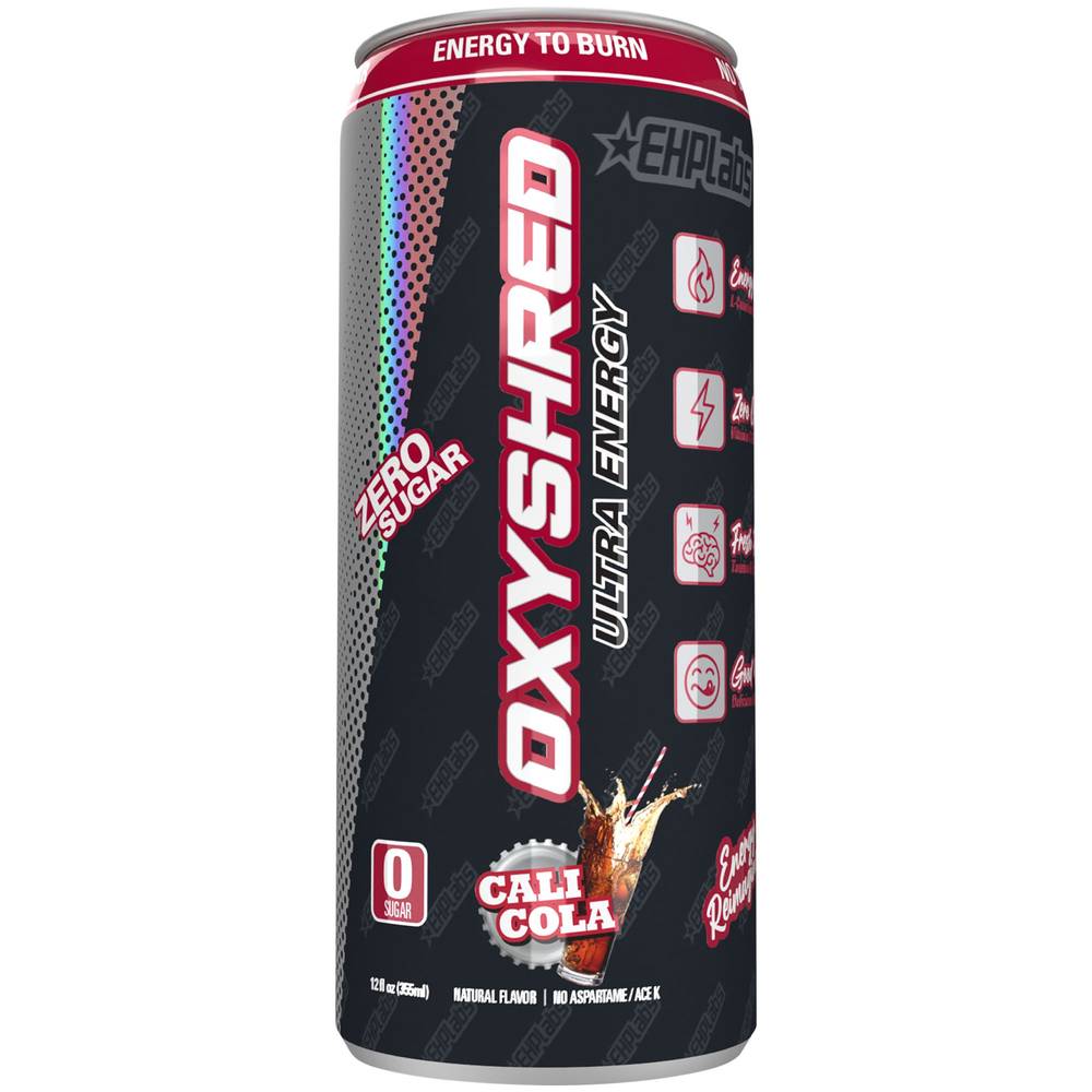 EHPlabs Oxyshred Zero Sugar Ultra Energy Drink, Cali Cola (12 fl oz)