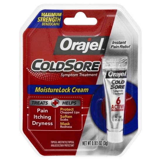 Orajel Cold Sore Symptom Treatment Moisturelock Cream