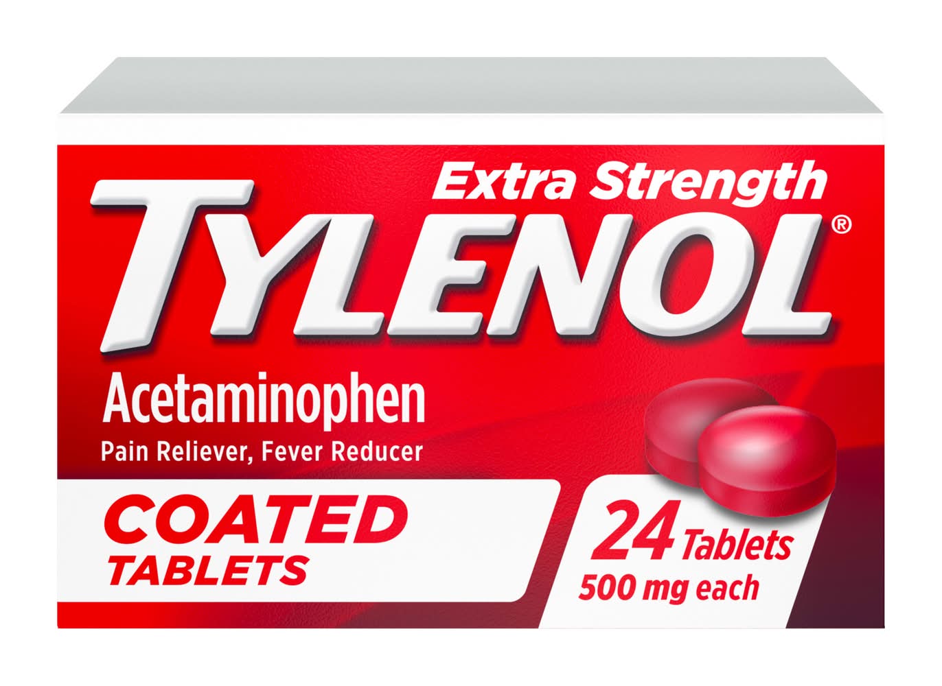 Tylenol 500 Mg Extra Strength Acetaminophen Pain and Fever Reducer (24 ct)