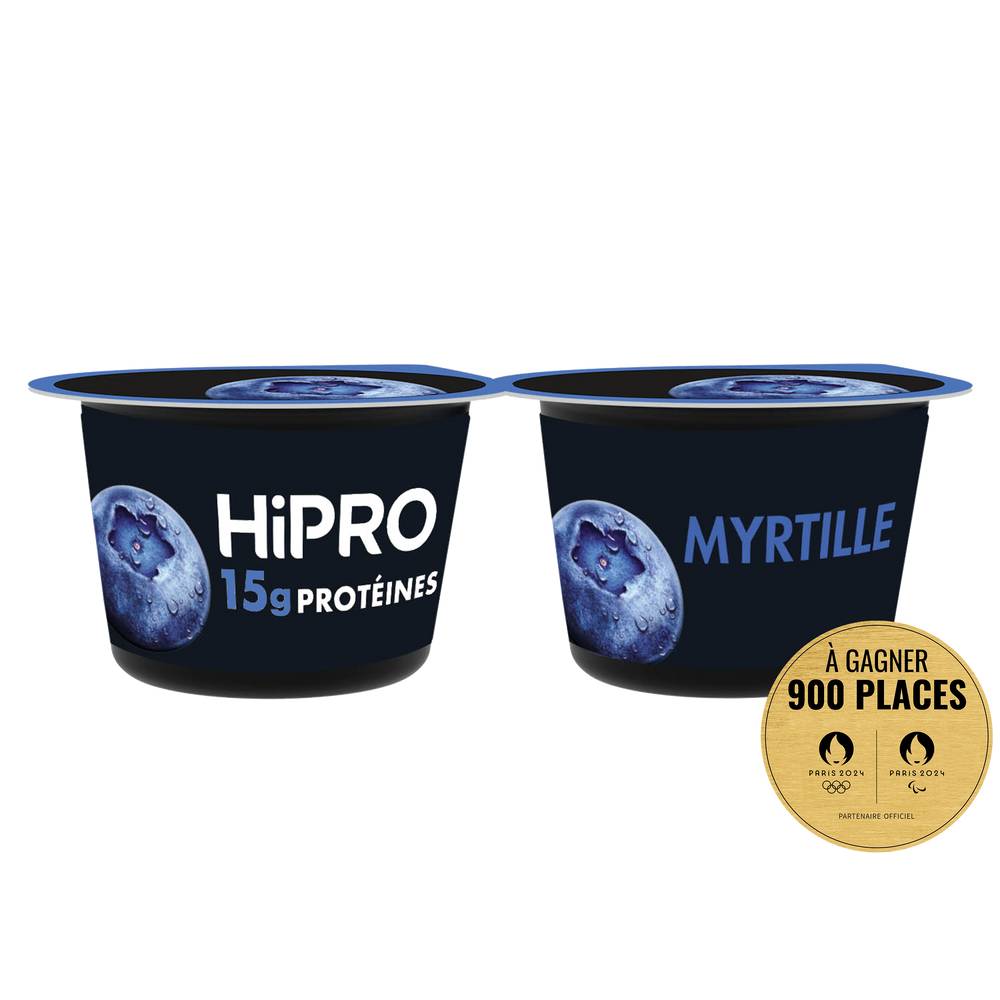 Hipro - Yaourt myrtille protéiné (2 pièces )