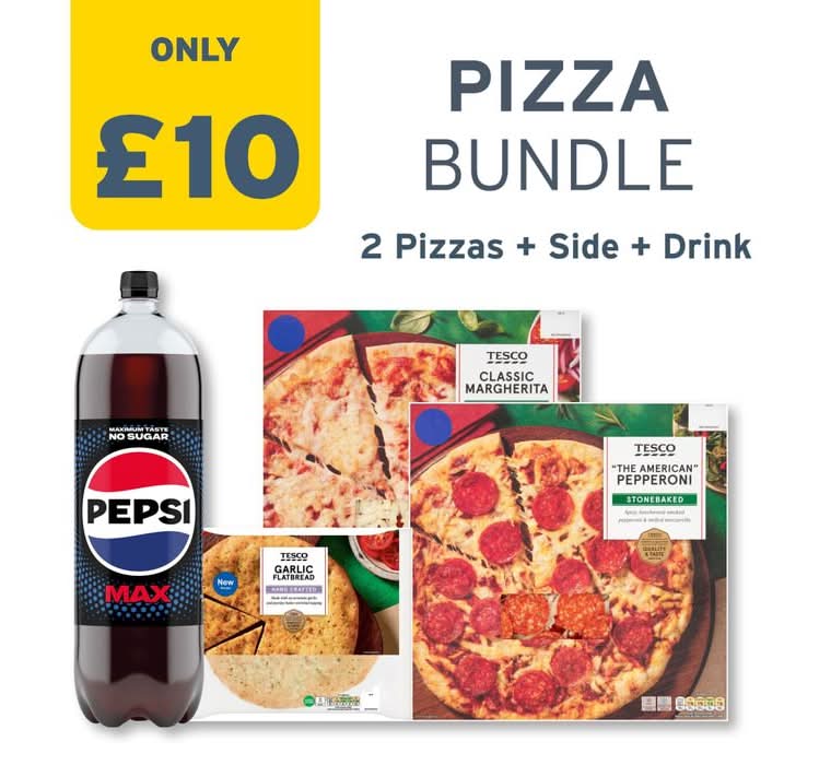 £10: Pizza Night Bundle (2 Pizzas + Side + Drink)