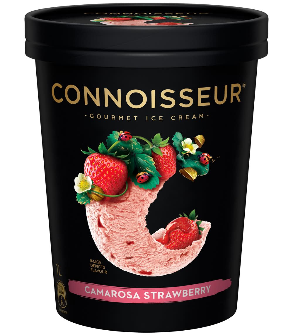 Connoisseur Gourmet Ice Cream, Camarosa Strawberry (1L)