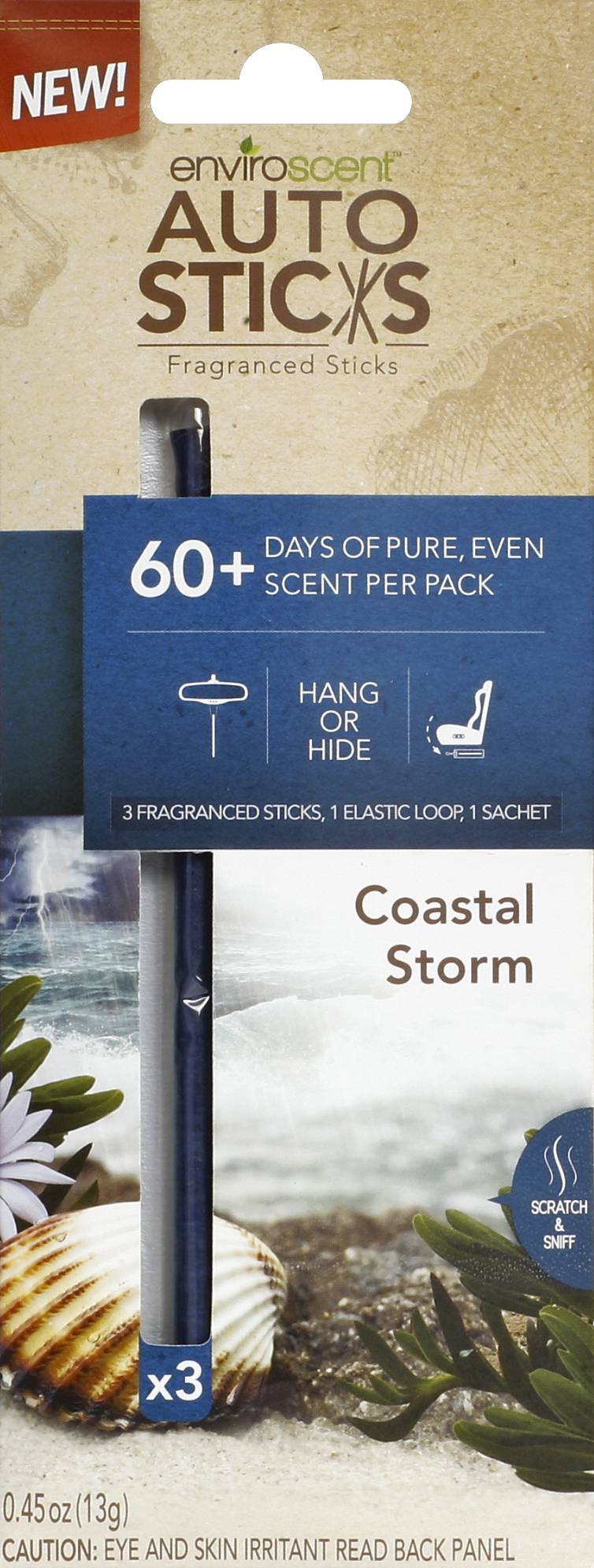 EnviroScent Coastal Storm Auto Stix Fragranced Sticks (0.4 oz)