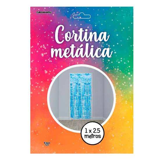 Euro novelty cortina metálica azul celeste (1 pieza)