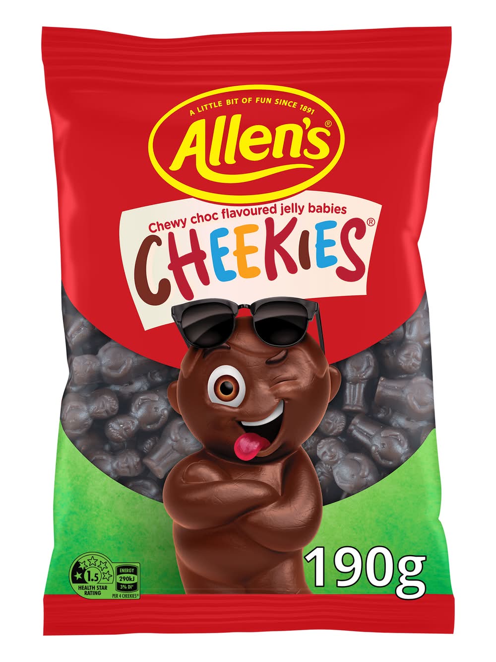 Allen's Cheekies Jelly Babies, Chocolatey (190g)