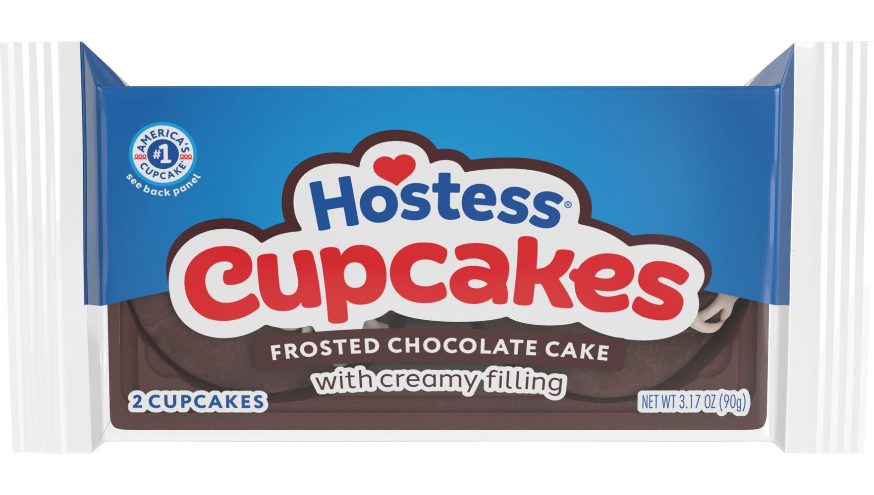 Hostess Frosted Creamy Filling Cupcakes, Chocolate (3.17 oz, 2 ct)