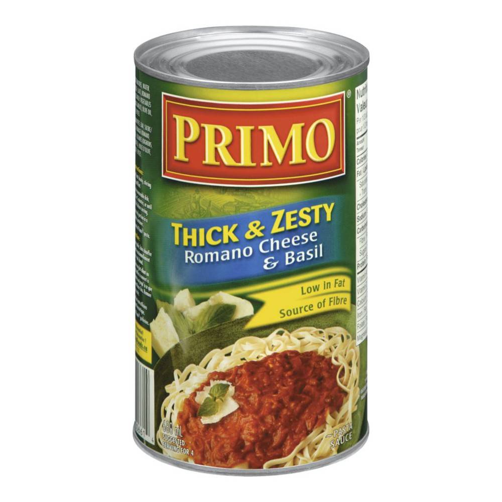 Primo Thick & Zesty Romano Cheese & Basil Pasta Sauce (680 g)