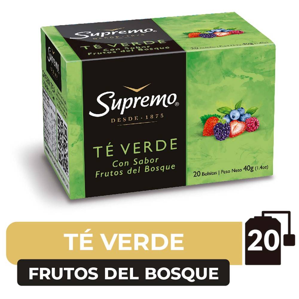 Supremo té verde sabor frutos del bosque (caja 20 u)
