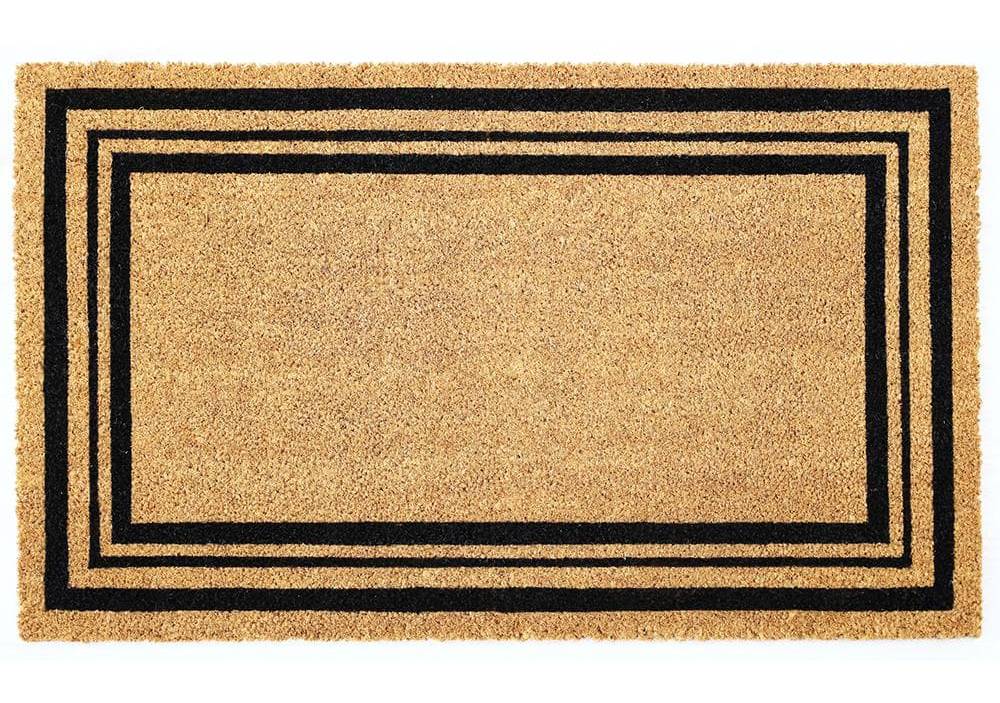 Stylewell Black Border Coir and Vinyl Door Mat, 18X30 In