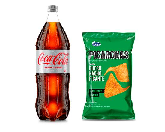Coca Cola 2L Light Desechabl + jacks Picaronas con Chile 150 g
