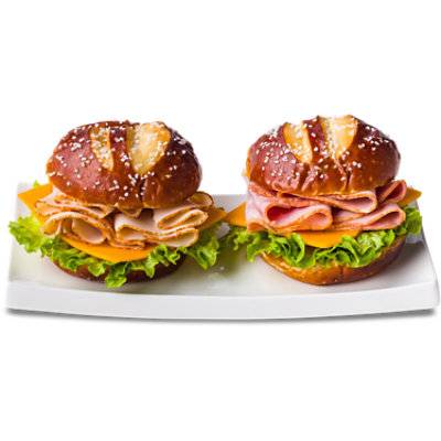 Readymeals Boar'S Head Ham & Turkey Pretzel Duo Sandwich - Each