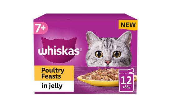 Whiskas 7+ Poultry Feasts in Jelly 12 x 85g (1.02kg)