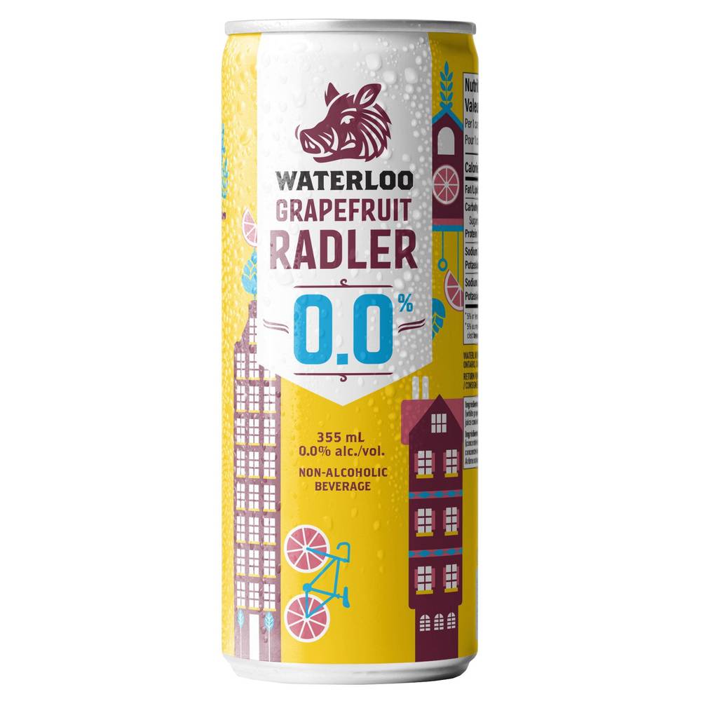 Waterloo Radler 0.0% Non-Alcoholic (24 ct, 0.35 L) (Grapefruit)