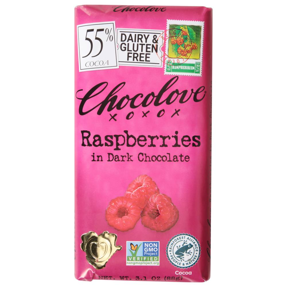 Chocolove 55% Cocoa Raspberries in Dark Chocolate (3.1 oz)