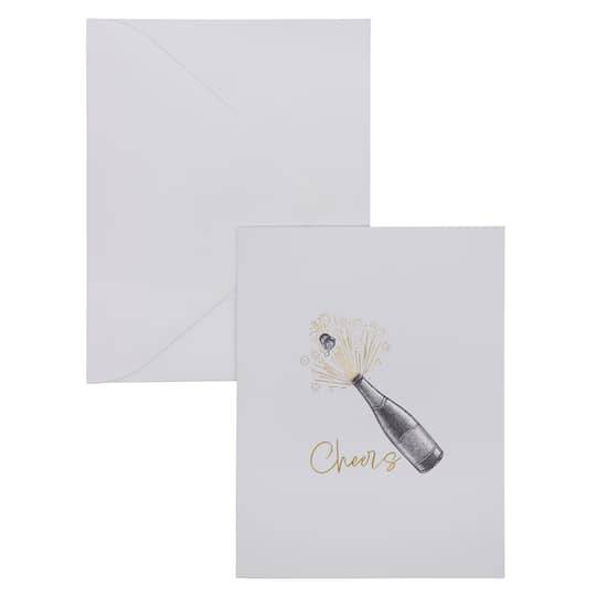 Celebrate It Cheers Bottle Blank Greeting Card Set, White