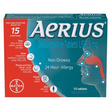 Aerius Desloratadine Tablets Usp 5 mg (10 units)