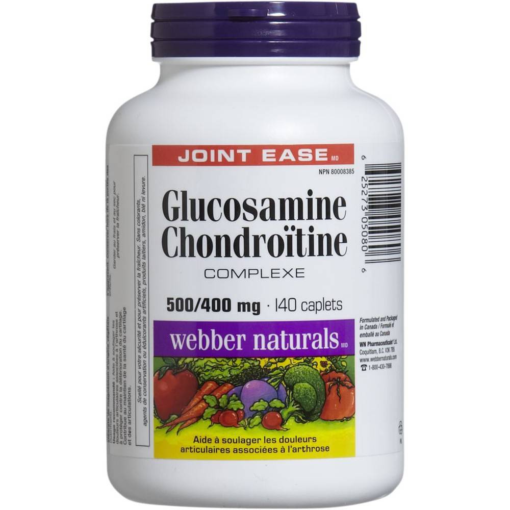 Webber Naturals Double Strength Glucosamine Chondroitin Complex 500/400 mg Caplets (140 ct)