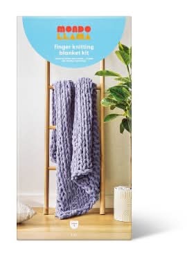 Mondo Llama Knit Blanket Craft Kit, L, Gray