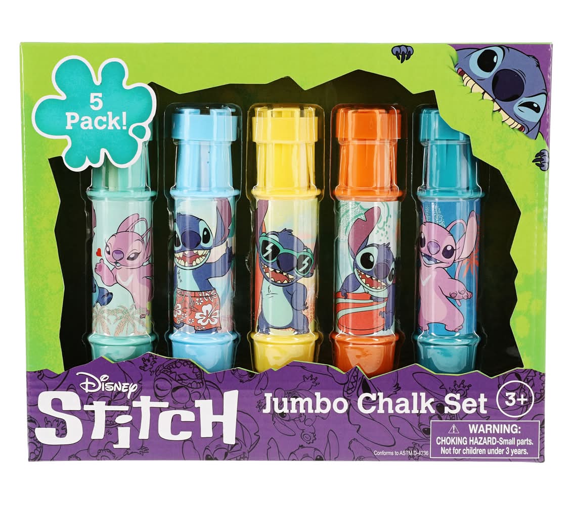Disney Lilo & Stitch Jumbo Chalk Set With Holders 10-Piece