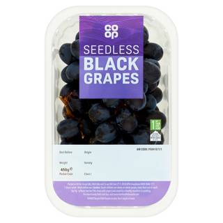 Co-op Seedless Black Grapes 450g