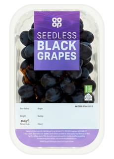 Co-op Seedless Black Grapes 450g
