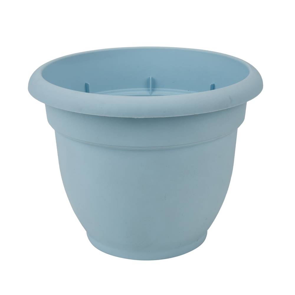 Bloem Round 8.75-in W Small Blue Plastic Indoor/Outdoor Planter With Drainage Holes Self Watering | AP0837