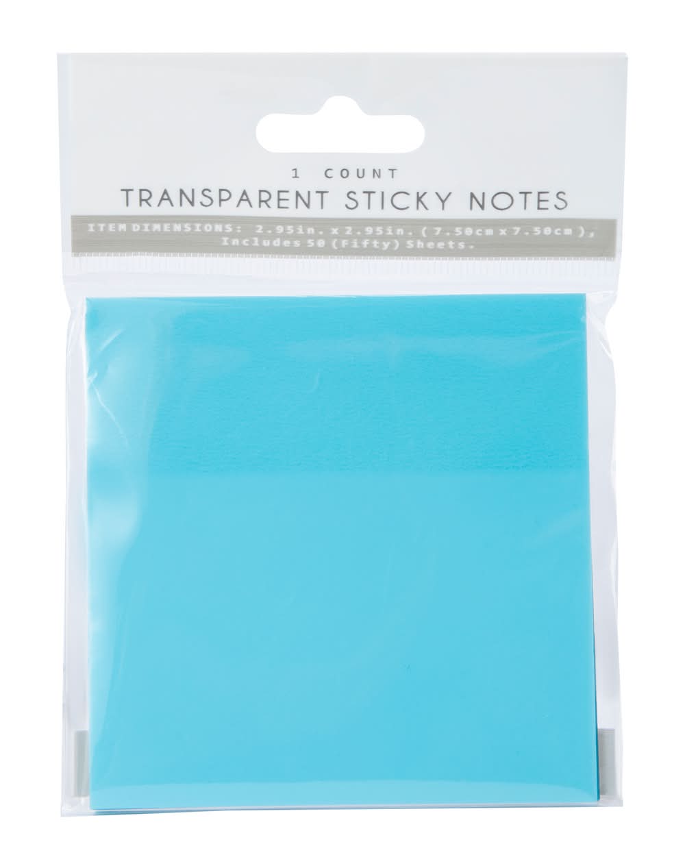Transparent Sticky Notes With 50 Sheets Blue