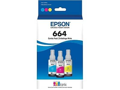 Epson T664 Ultra High Yield Ink Cartridge, Cyan/Magenta/Yellow (3 ct)