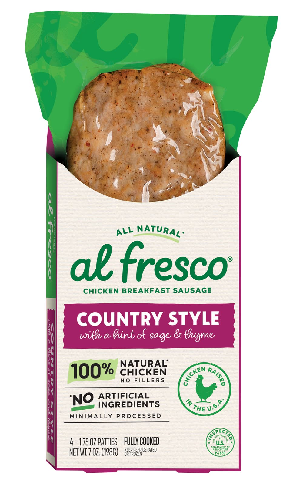 Al Fresco Country Style Chicken Breakfast Sausage Patties (7 oz)
