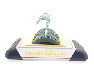 Gray Velvet Hangers, 25-Pack