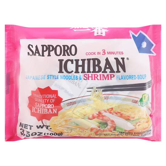 Sapporo Ichiban Shrimp Flavored Japanese Style Noodle Soup (3.5 oz)